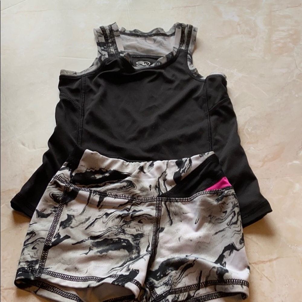 Athletic Girls Leotard 2 piece Dancewear